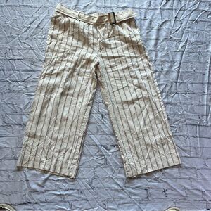 J. Jill Cream Striped Trousers